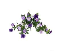 Ramo de gloria matutina de seda artificial, 63,5 cm, flores falsas de color morado y rosa para bodas, fiestas, hogar, jardín, decoración al aire libre, resistente a la intemperie, bajo mantenimiento