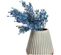 Ramo de hierba de lavanda de alambre de plástico y hierro para decoración de interiores y arreglos de mesa de temporada (azul)