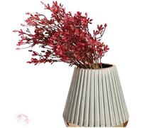 Ramo de hierba de lavanda de plástico suave con tallos flexibles para decoración de interiores y opciones de estilo en el hogar, oficina, boda, color rojo vino