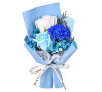 Ramo De Jabón Perfumado De Flores, Pétalos De Rosa Fragantes Realistas, 21 X 13 Cm, Flor De Jabón Artificial, Flores Preservadas, Decoración Floral De Larga Duración, Para El Día Del Maestro, Día De L