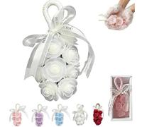 Ramo de jabón perfumado de rosa de cristal hecho a mano, jabón de rosa de cristal en una cuerda, para lavarse las manos y aire fresco, exquisita decoración del hogar y opción de regalo para baño y