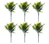 Ramo de limón artificial de 6 piezas para decoración del hogar, cocina, comedor, estilo con ambiente cítrico fresco para telón de fondo de fotos y arreglos de centro de mesa