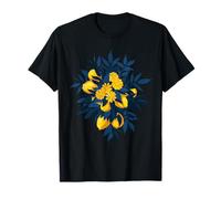 Ramo De Limón con Hojas Botánicas Azul Oscuro Camiseta