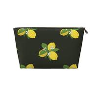 Ramo De Limón con Rama Y Lirios Negro, Bolsa de Maquillaje Bolsa de cosméticos Bolsa de artículos de tocador de Viaje portátil Bolsa de artículos de tocador
