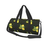 Ramo De Limón con Rama Y Lirios Negro, Bolsa de Viaje de Gran Capacidad, Bolso Redondo, Bolsa de Viaje Deportiva, Bolsa de Mano, Bolsa de Fitness