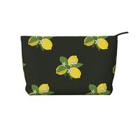 Ramo de limón con Rama y Lirios Negros,Neceser de Pana, Neceser de Maquillaje portátil, Neceser de Viaje