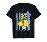 Ramo De Limón Con Rayas Y Flores Camiseta