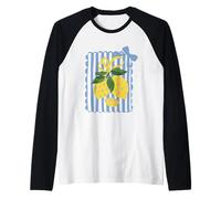 Ramo De Limón Con Rayas Y Flores Camiseta Manga Raglan