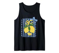Ramo De Limón Con Rayas Y Flores Camiseta sin Mangas