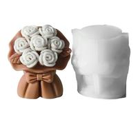 Ramo de moldes para velas, molde de aromaterapia de 6,5 x 7,5 x 8,7 cm, 2,56 x 2,95 x 3,43 pulgadas, silicona 3D para jabón de de pilar de resina, 165 g, acabado de tamaño de 1,9 x 2,5 x 2,95