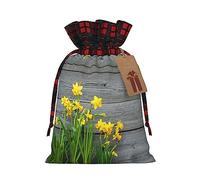 Ramo de narcisos con cordones impresos, bolsas de regalo de Navidad, bolsas de dulces para suministros de fiesta de vacaciones