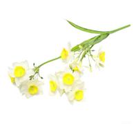 Ramo de narcisos de seda para el hogar con tallos de curvatura natural y distribución equilibrada de flores para una composición visual armoniosa (blanco)