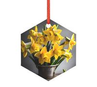 Ramo de narcisos transparentes para decoración navideña, adornos acrílicos de Navidad para un árbol de Navidad minimalista