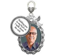 Ramo de novia de boda con texto en inglés "Holding You in My Heart As I Walk Down The Aisle", regalo conmemorativo para novia y papá