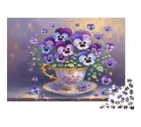 Ramo de Pansy púrpura Rompecabezas Imposible,desafío for Adults Interesante Entretenimiento Creativo 1000 Piezas Obra De Arte De Juego De para Adultos Y Niños 52x38cm/1000pcs