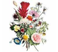 Ramo de papel de arroz vintage, 20,32 x 26,67 cm, diseño de ramo 6 x 1, impreso en 2 tamaños diferentes en papel de morera de 30 g/m², fibras visibles para decoupage, manualidades, collage de arte