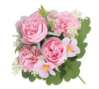 Ramo de peonías artificiales para reflexionar con motivo de bosque para bodas y estudios de fotografía con realismo de seda e integridad de forma (rosa)