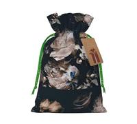 Ramo de peonías rosas, bolsa de Navidad, regalos de Halloween, aperitivos, cesta con cordón, regalo de boda, fiesta