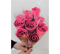 Ramo de rosas de baño, compuesto de 10 rosas, confeti de baño con aroma a rosas, ramo de rosas jabonosas (rosa)