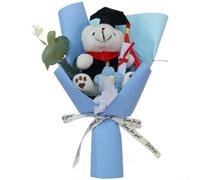 Ramo de rosas de ganchillo hecho a mano utilizando conceptos de diseño coreano para graduación y observancia de hitos académicos (A)
