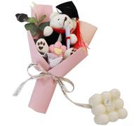 Ramo de rosas de ganchillo hecho a mano utilizando conceptos de diseño coreano para graduación y observancia de hitos académicos (B)