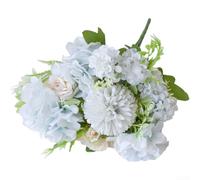 Ramo de rosas de peonía de hortensias de seda, estilo nórdico, flores artificiales para boda, accesorios de fotografía, decoración del hogar, azul, blanco, morado, rosa, verde, 25 cm, paquete de 5 (J)