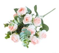 Ramo de rosas de seda hecho a mano para decoración de bodas, diseño de interiores del hogar, oficina, estilo y aplicaciones de eventos de temporada (rosa)