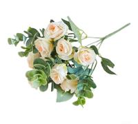 Ramo de rosas de seda hecho a mano para decoración de bodas, diseño de interiores del hogar, oficina, estilo y aplicaciones de eventos de temporada (beige)