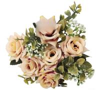 Ramo de rosas de seda para decoración del hogar en interiores y exteriores, telón de fondo de fotografía de boda y aplicaciones de estilo de centro de mesa (color loto morado)
