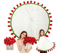 Ramo de rosas manta de 80 cm, ramo de rosas terminado, manta de ganchillo hecha a mano, manta de rosas de ganchillo, ramo de flores, manta de regalo de cumpleaños para mamá, novia, niña, mujer