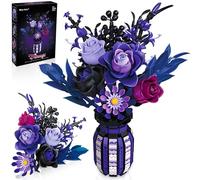 Ramo de Rosas Negras - Set de Construcción con 12 Flores para Adultos, Colección Botánica para Mujeres y Chicas a Partir de 14 años, Compatible con Lego, Regalo para Ella, San Valentín y Navidad