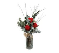 Ramo de Rosas Rojas Preservadas DECOALIVE - Flor Duradera para Novia