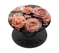 Ramo de rosas románticas de flores rosadas PopSockets PopGrip Adhesivo