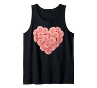 Ramo de Rosas Rosas Rosas en Forma de corazón romántico Floral botánico Camiseta sin Mangas