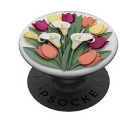Ramo Floral Cortado en Papel Flor de Lirio de Cala PopSockets PopGrip Adhesivo