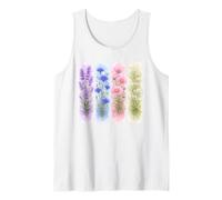 Ramo Floral de Acuarela para jardín de Flores Silvestres Camiseta sin Mangas