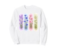 Ramo Floral de Acuarela para jardín de Flores Silvestres Sudadera