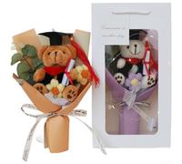 Ramo floral tejido a mano con rosas de ganchillo por Korean Design para graduación y observancia de hitos (E)