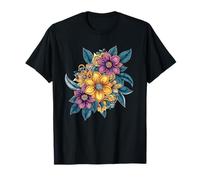 Ramo Floral Vintage con patrón botánico de Flores Silvestres Camiseta