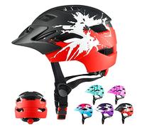 RaMokey Casco Bicicleta Niño con Lámpara y Visera, Casco Bici para niños y niñas de 5-14 años para MTB Patinete Ciclismo (50-56 cm)