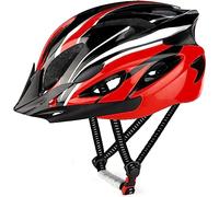 RaMokey Casco de Biciclet Adulto, Ajustable Casco de Bicicleta para Mujeres y Hombres, Ultraligero Casco de Ciclismo Montaña con Forro y Visera Extraíble(Tamaño 58-62 cm) (Red)