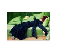 Ramon Casas I Carbó Decadent Young Woman After The Dance Classic Masterpiece Poster Picture Print Wall Art Painting Canvas Art Works Idea Room Aesthetic 20 x 30 pulgadas (50 x 75 cm)