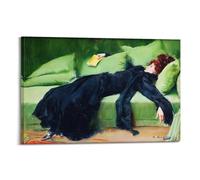 Ramon Casas I Carbó Decadent Young Woman After The Dance Classic Works Posters Picture Print Canvas Wall Paint Art Decor Modern Home Artworks Gift Idea 30 x 45 cm
