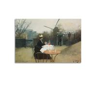 Ramon Casas I Carbo-Outdoors - Póster de obras clásicas impresas en lienzo para decoración de pared, ideal para salas de estar, dormitorios, oficinas y decoración del hogar, 50 x 75 cm