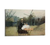 Ramon Casas I Carbo-Outdoors - Póster de obras clásicas impresas en lienzo para decoración de pared, ideal para salas de estar, dormitorios, oficinas y decoración del hogar, 50 x 75 cm