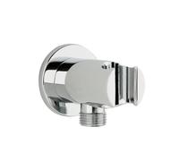 Ramon Soler - Codo de Salida de Agua para Ducha, Soporte Fijo a Pared, Diseño Redondo Cromado, Accesorio de Baño, Alta Durabilidad, Instalación Fácil, 100 mm