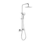 Ramon Soler - Columna de Ducha con Grifo Termostático Cromado con Barra Telescópica y Accesorios Serie Termotech