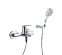 Ramon Soler Conjunto Grifo Baño-Ducha Monomando Cromado con Sistema C2 de Ahorro de Agua con Accesorios Serie New Fly