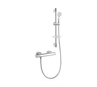 Ramon Soler - Conjunto Grifo Ducha Termostático Cromado con Sistema S2 de Ahorro de Agua con Accesorios Serie Termotech
