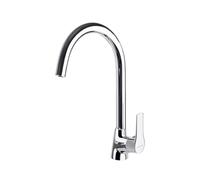Ramon Soler Grifo de Fregadero de Cocina Monomando con Caño Cisne Cromado con Sistema S2 de Ahorro de Agua Serie Titanium